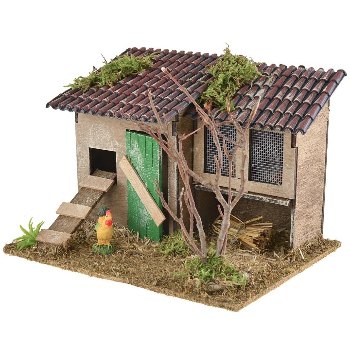 Ambientazione per presepe con pollaio e conigliera cm 19x15x13 h