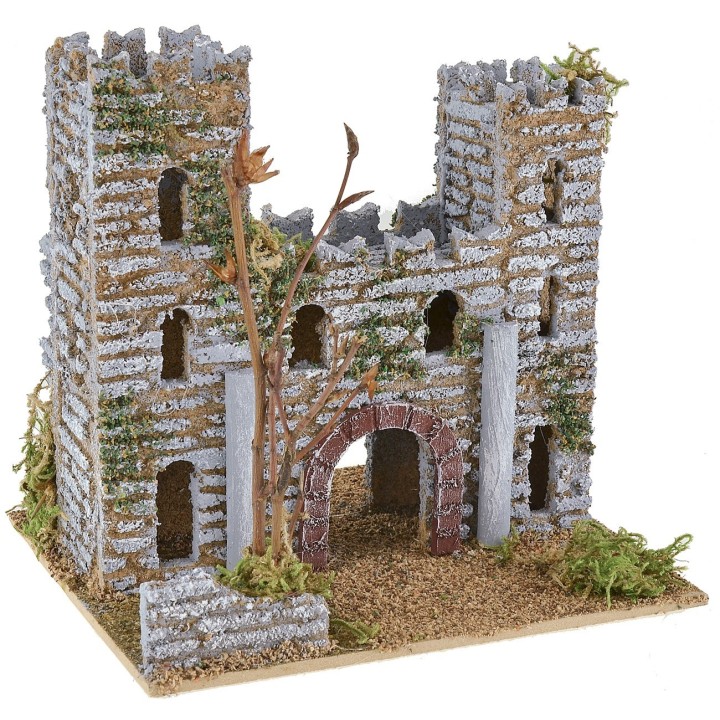 Castle for nativity scene with towers 15x13x14.5 cm h