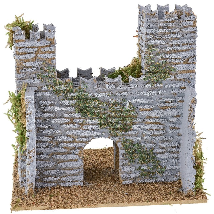 Castle for nativity scene with towers 15x13x14.5 cm h