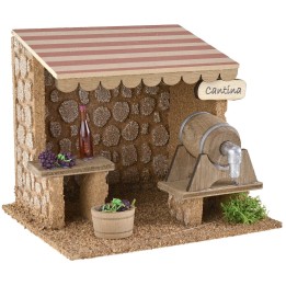 Bodega de vinos para belén de 15x13x13 cm h