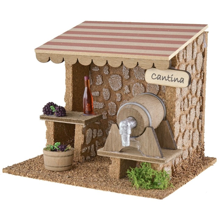 Wine cellar for nativity scene 15x13x13 cm h