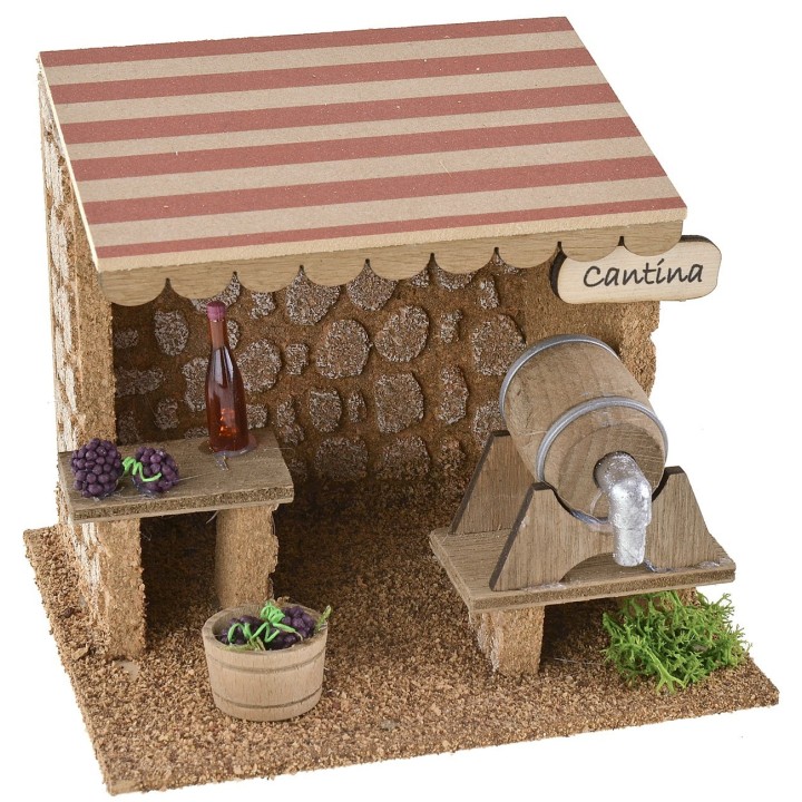 Wine cellar for nativity scene 15x13x13 cm h