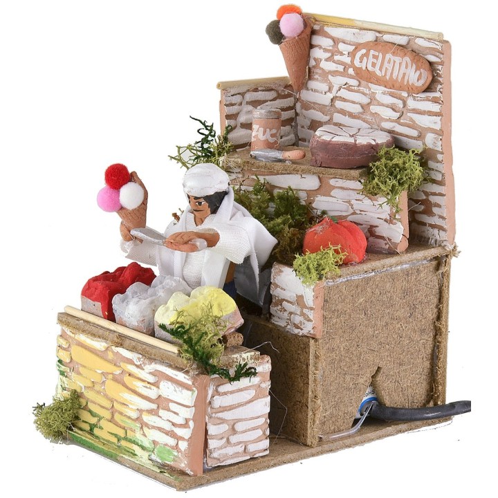 Moving ice cream maker for 10 cm nativity scene