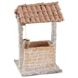 Stuccoed well for nativity scene 9x9x15.5 cm h