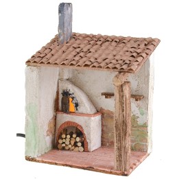Oven stuccoed and working with canopy 15x12x22.5 cm h