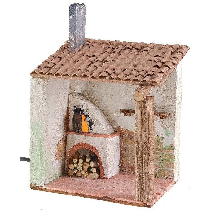 Forno stuccato e funzionante con tettoia cm 15x12x22,5 h