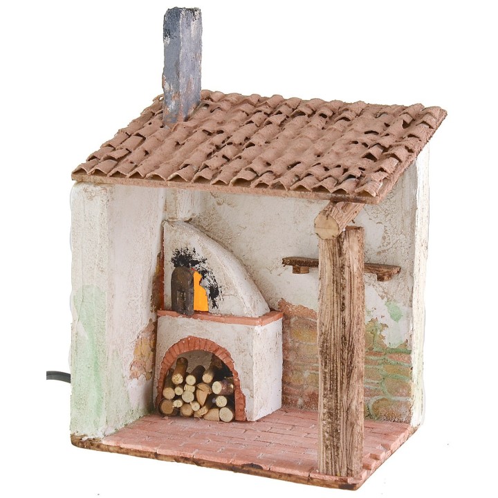 Oven stuccoed and working with canopy 15x12x22.5 cm h