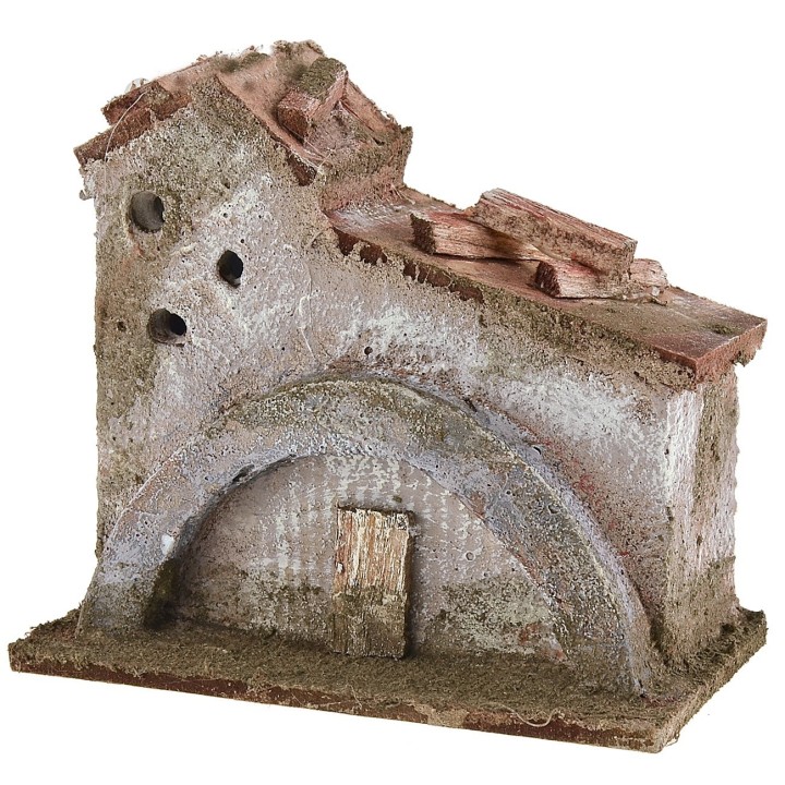 Farmhouse with arch for nativity scene cm 9x5.5x8 h
