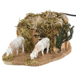 Pair of sheep series 12 cm Landi Moranduzzo in motion 14x19x9 h