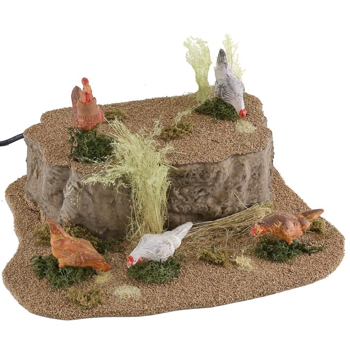 Cuatro gallinas y un gallo para estatuas de 20 a 30 cm en