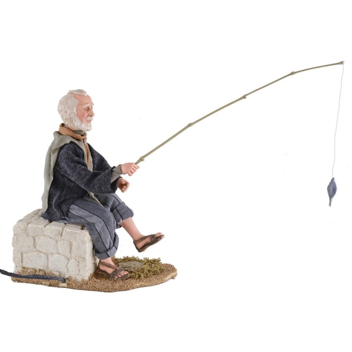 Pescador sentado con movimiento triple serie 30 cm
