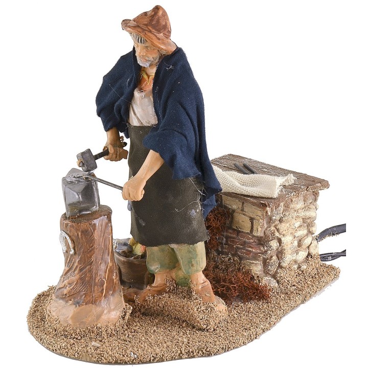 Moving blacksmith with working fire 19 cm Fontanini