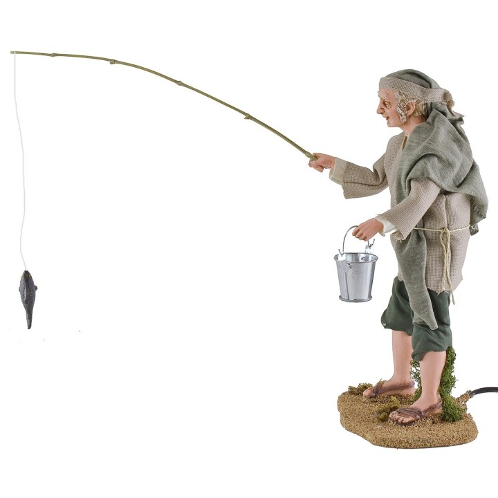Pescatore in movimento 30 cm