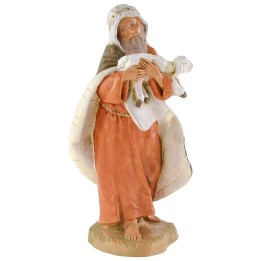 Old man with lamb in his arms 19 cm Fontanini