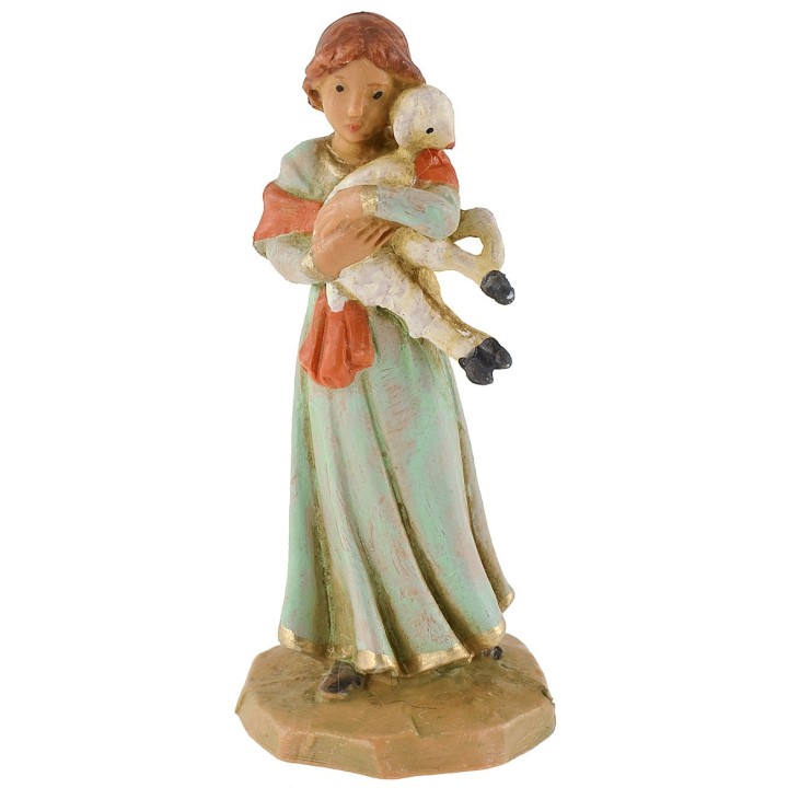 Girl with lamb in her arms 6.5 cm Fontanini