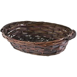 Cesto ovale in vimini scuro cm con manici 51x40x13 h