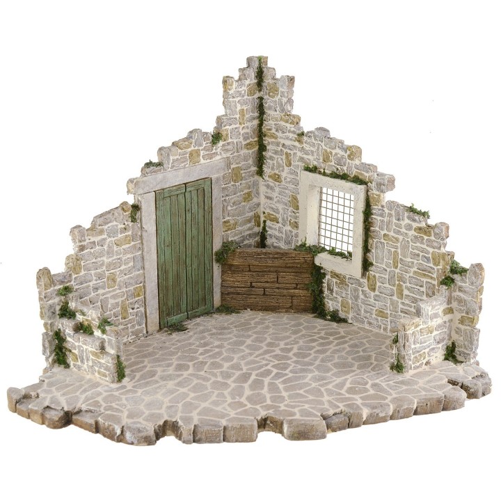 Resin setting for nativity scene 37x28.5x22.5 cm h