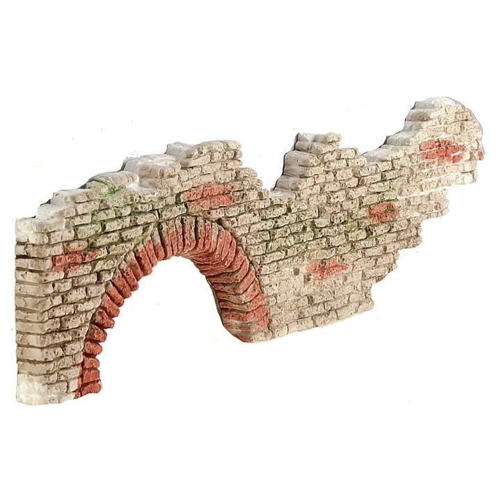 Rudere di parete con arco cm30x1,3x7 h per presepe fai da te