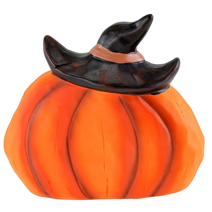 Zucca con cappello e led che varia il colore a batterie per