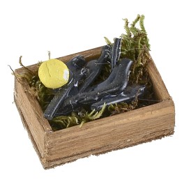 Caja de madera con anguilas cm 3,6x2,7x1,3 h