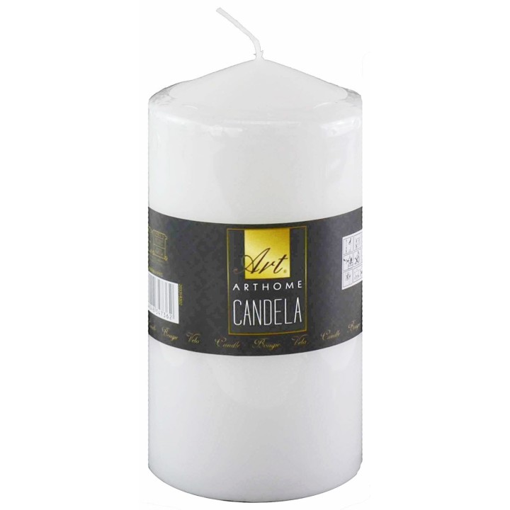 Candela di cera bianca h 15 cm