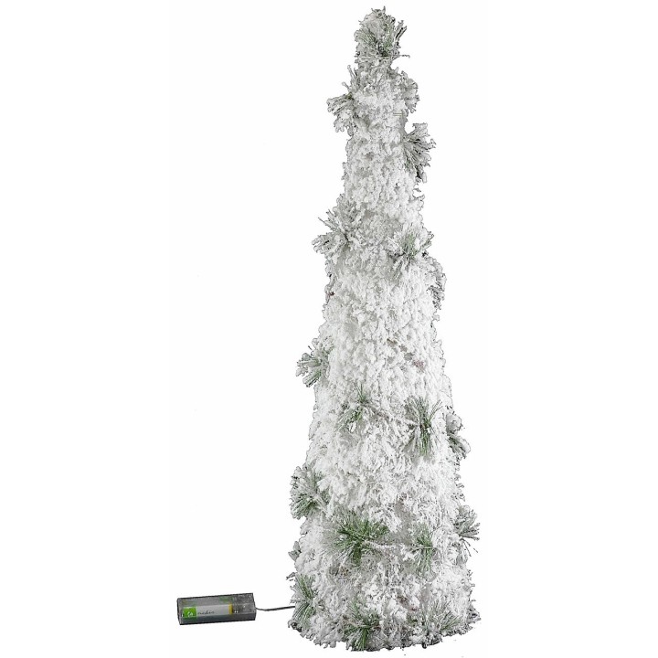 Snow-covered tree with battery-operated micro LED h 60 cm