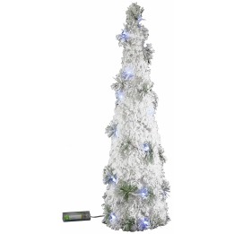 Albero bianco con micro led a batterie h 80 cm