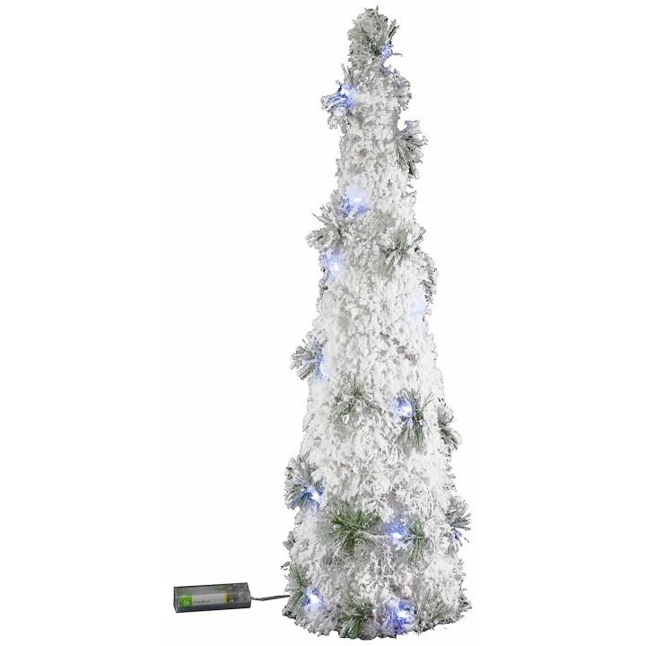 Árbol blanco con micro LED a pilas h 80 cm