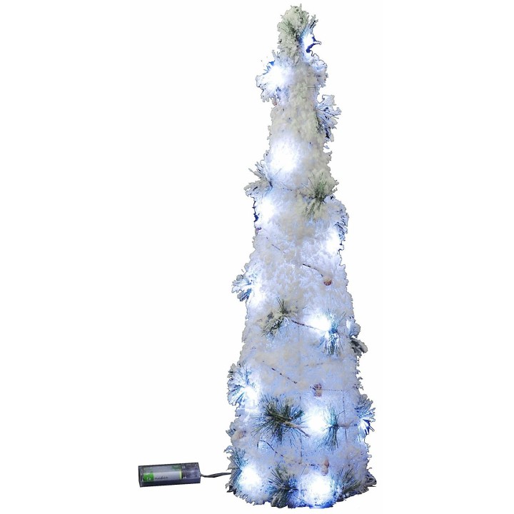 Albero bianco con micro led a batterie h 80 cm