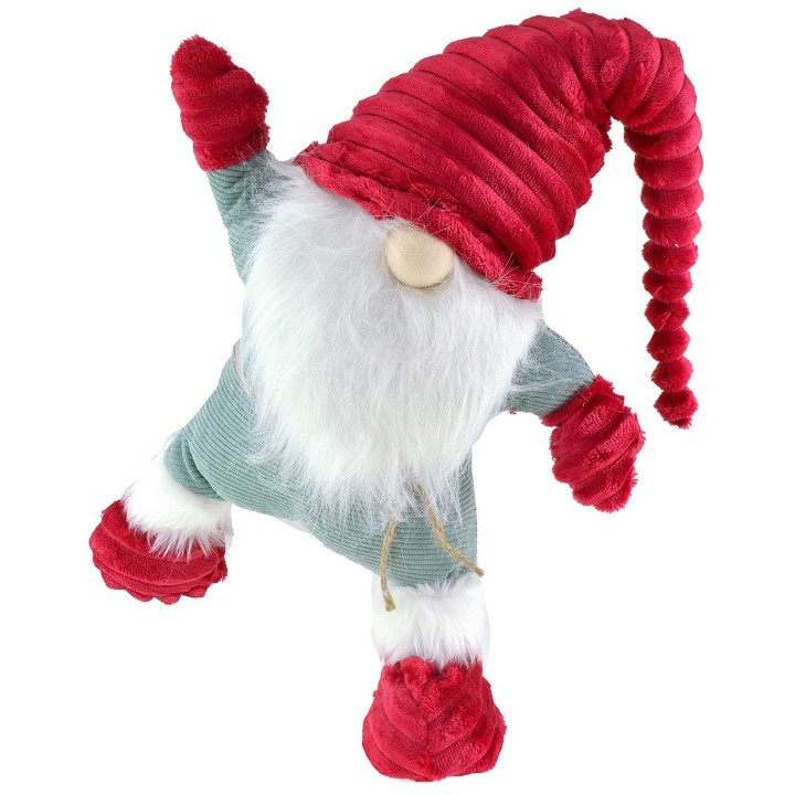 Gnomo natalizio con barba h 63 cm