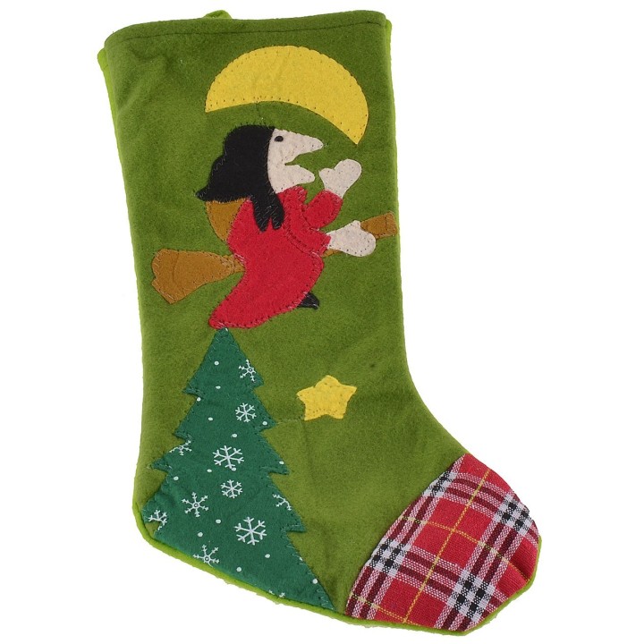 Calcetín de la Befana en colores surtidos cm 16x32 h