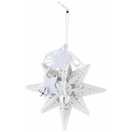 Stella glitterata bianca cm 13x13 h