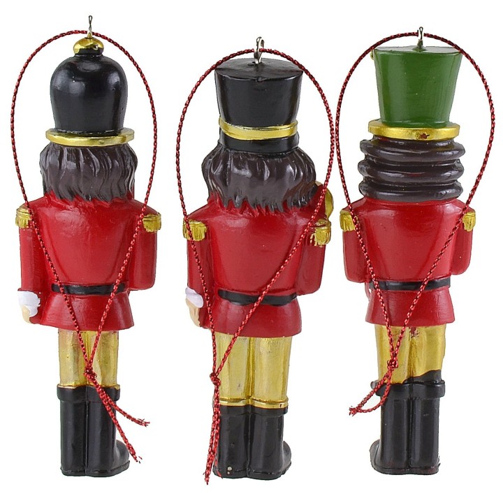 Juego de 6 soldaditos colgantes para árbol de Navidad de 10 cm