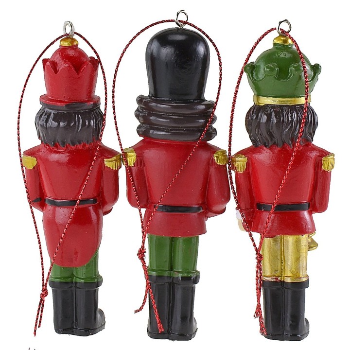Juego de 6 soldaditos colgantes para árbol de Navidad de 10 cm