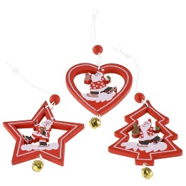 Set of 3 assorted Christmas tree hangers with bell