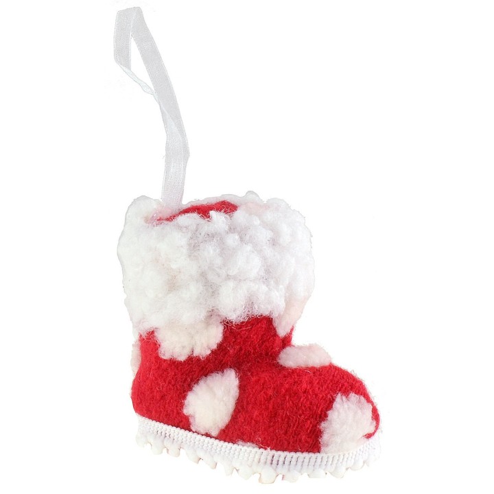 Appendino scarponcino a pois Natale cm 5,5x8,5x8 h