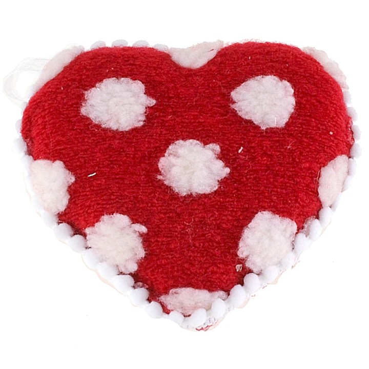 Corazón de lunares de Navidad cm 11,5x3,7x11 h