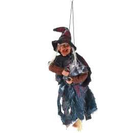 Befana para colgar con luces y sonidos de 42 cm