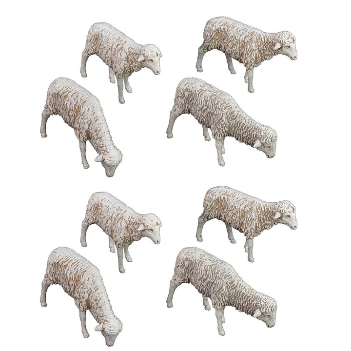 Set of 8 Landi Moranduzzo sheep for 12 cm statues