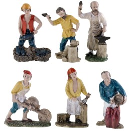 Conjunto de 6 estatuillas de resina serie 10 cm
