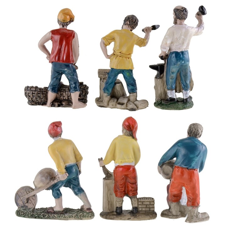 Conjunto de 6 estatuillas de resina serie 10 cm