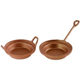 Set of 2 copper-colored saucepans ø 3.3-3.4 cm