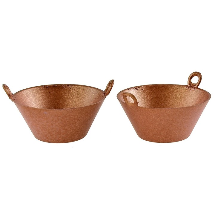 Set of 2 copper-colored saucepans ø 3.4 cm