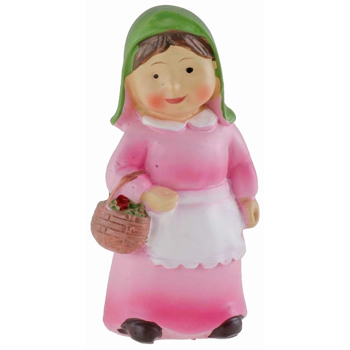 Pastorella con cesto in resina 10 cm stile bambino Oliver