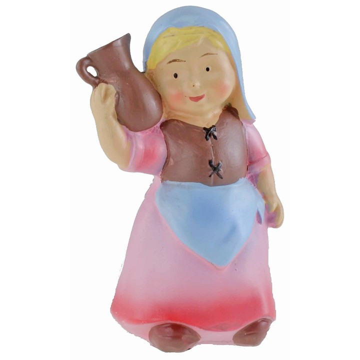 Pastorcilla con ánfora en resina de 10 cm estilo niño Oliver