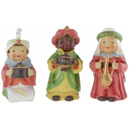 Tre Re Magi in resina cm 10 stile bambino Oliver
