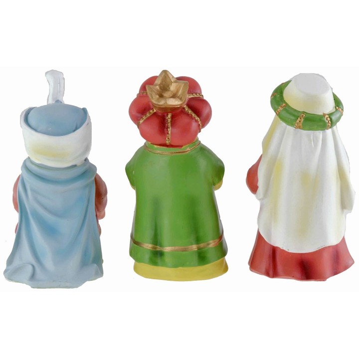 Tres Reyes Magos en resina de 10 cm estilo infantil Oliver