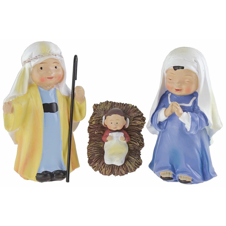 Nativity 5 subjects in resin 10 cm Oliver child style