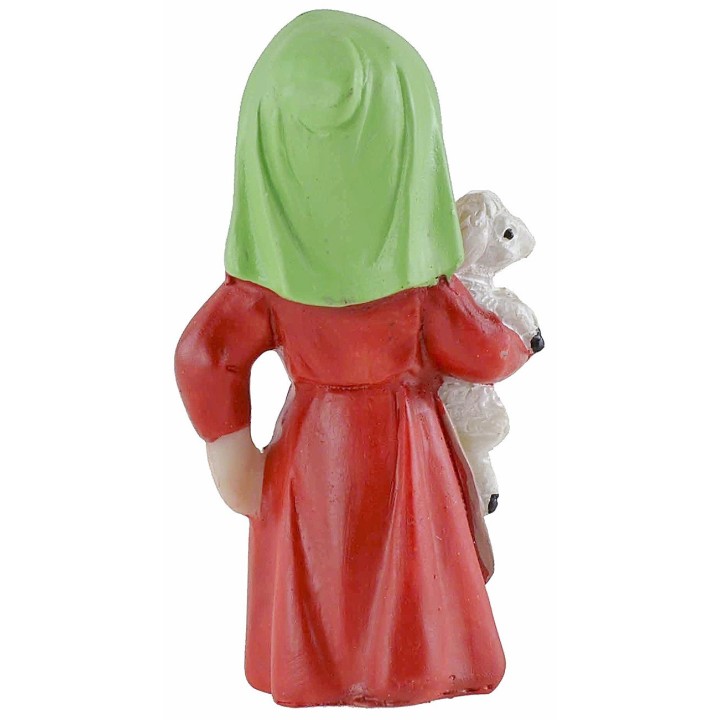 Pastorella con agnello in resina cm 7 stile bambino Oliver