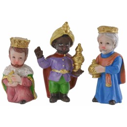 Tre Re Magi in resina cm 7 stile bambino Oliver